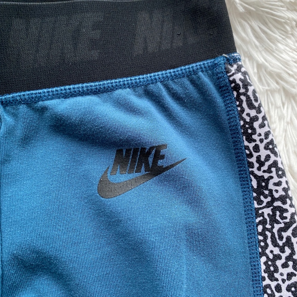NIKE Stirrup Leggings Leg-a-see Leggings Deep Teal & Animal Print XS - Picture 5 of 11